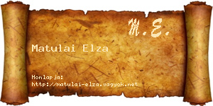 Matulai Elza névjegykártya